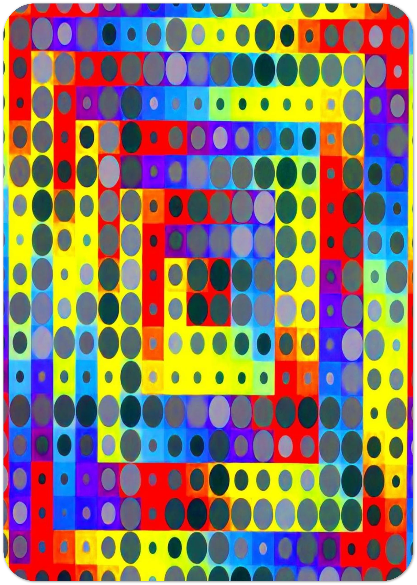 Orion Gris - 1969 By Victor Vasarely Pack of 10 Post Cards | Victor Vasarely Post Cards | A6 (10.5 x 14.8 cm) - 4.1 x 5.8 inches