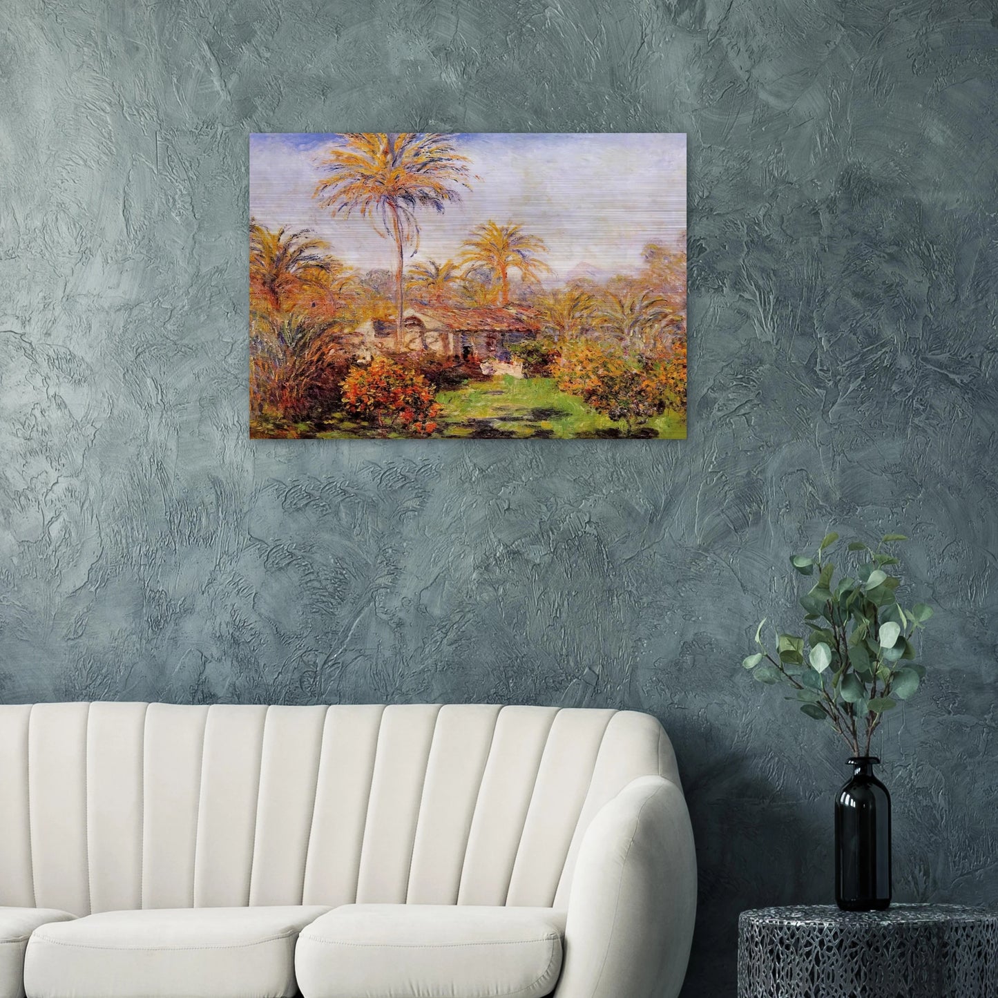 Small Country Farm in Bordighera - claude monet Brushed Aluminum Print - 70x100 cm / 28x40 inches | claude monet Aluminum Print | claude monet Prints