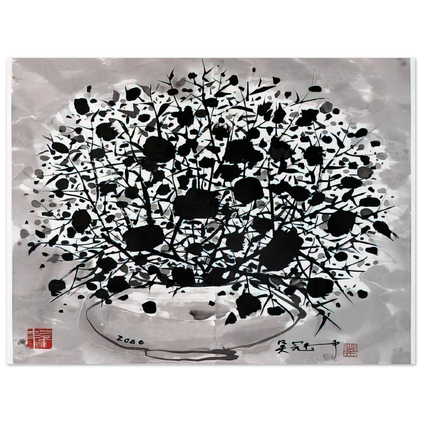 Wu Guanzhong - Flower - 2000 75x100 cm / 30x40inches Fine Art Poster