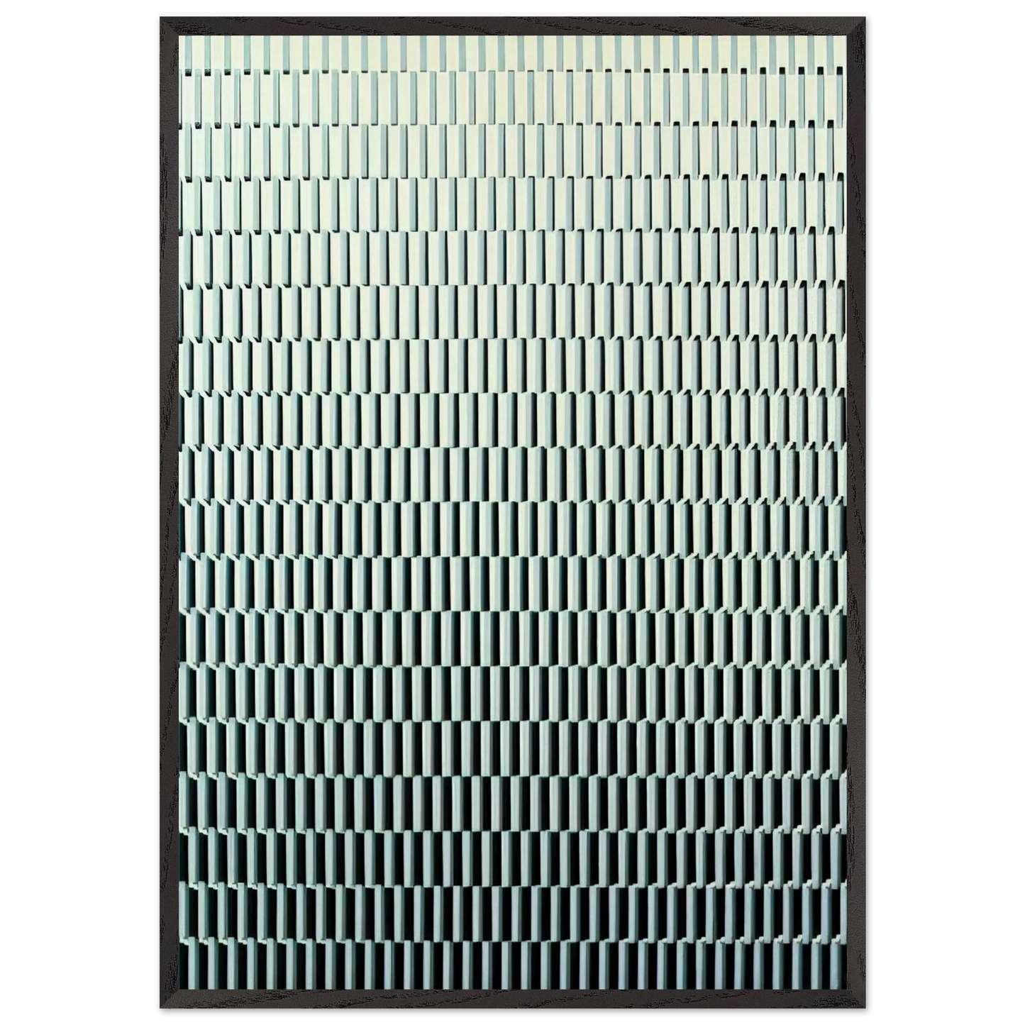 4 trames de tirets pivotees sur un cote - 1971 - Francois Morellet 70x100 cm / 28x40 inches Framed Art Print – Black Wooden Frame
