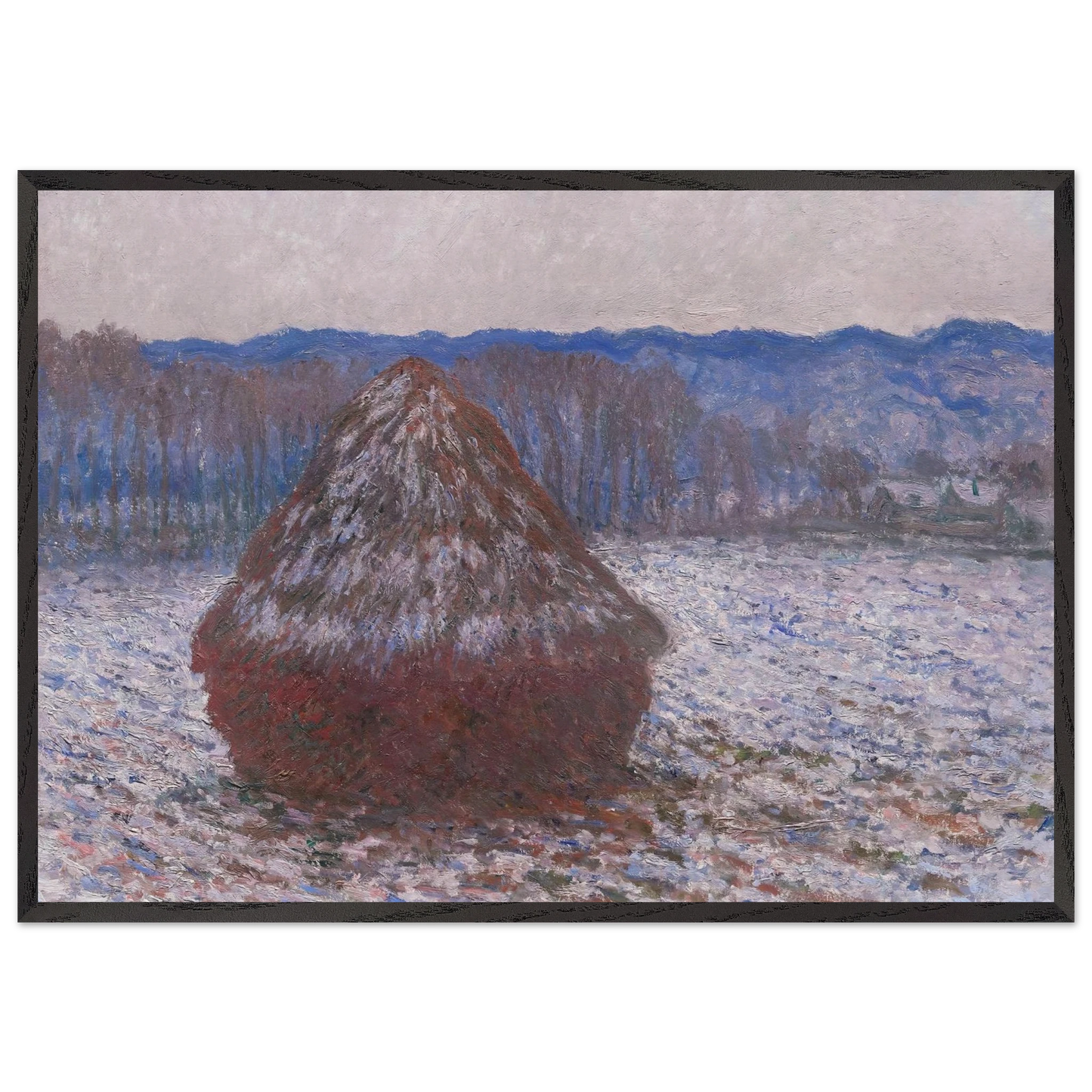 Stack of Wheat - claude monet 70x100 cm / 28x40 inches Framed Art Print – Black Wooden Frame