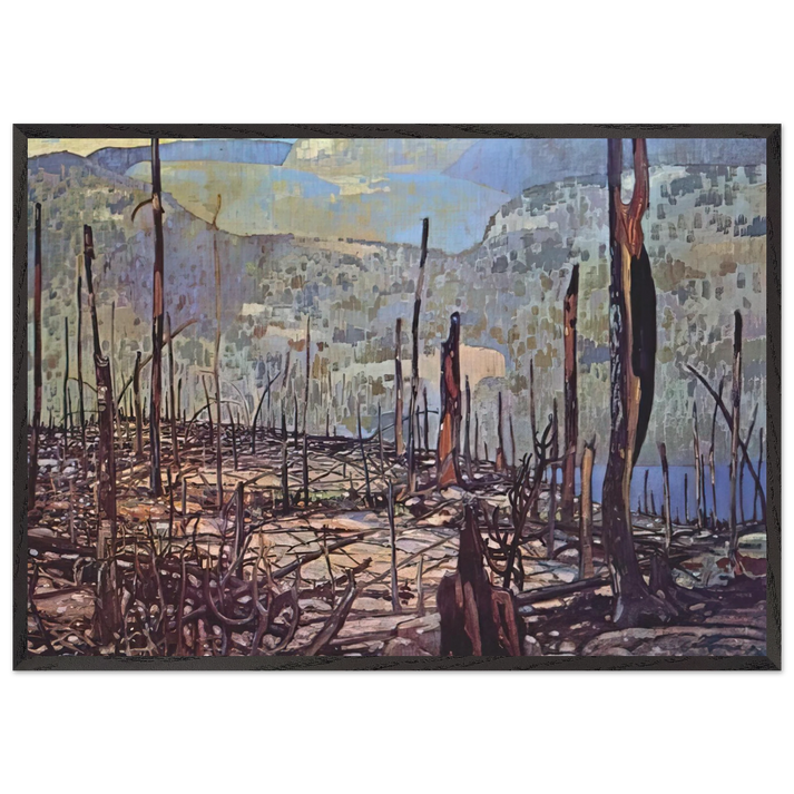 Fire Swept Algoma - 1920 - Frank Johnston 70x100 cm / 28x40 inches Framed Art Print – Black Wooden Frame