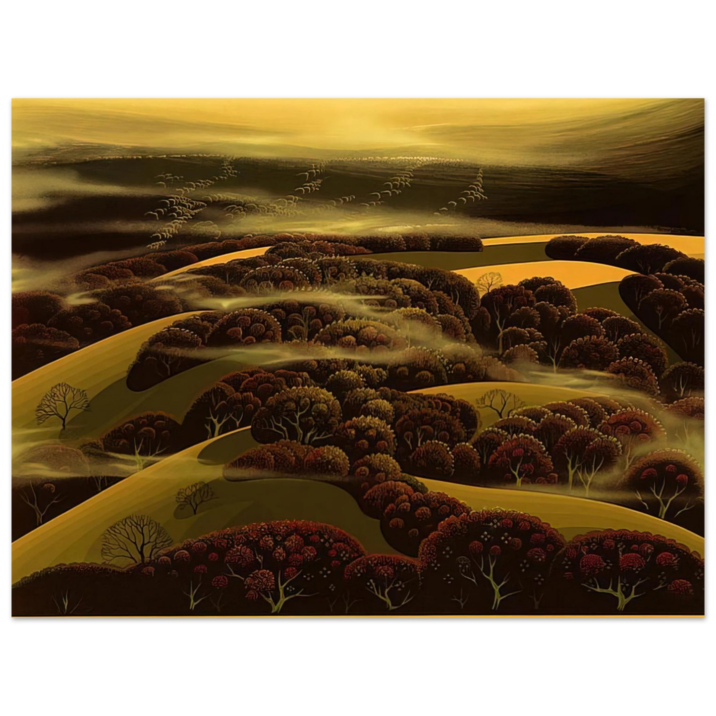Eyvind Earle - When the Fog Rolls In 75x100 cm / 30x40inches Fine Art Poster