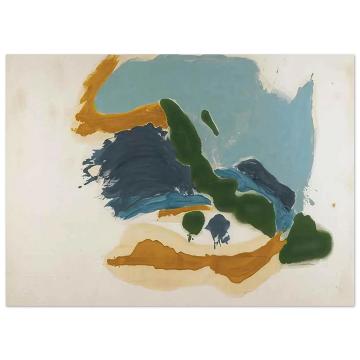 Helen Frankenthaler - Tuscany - 1963 Wall art - 28x43 cm / XL (11x17 Inches) - Premium Wooden Framed Poster With Fine Art Paper - Black frame
