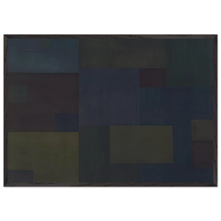 Number 17 - 1953 - Ad Reinhardt 70x100 cm / 28x40 inches Framed Art Print – Black Wooden Frame