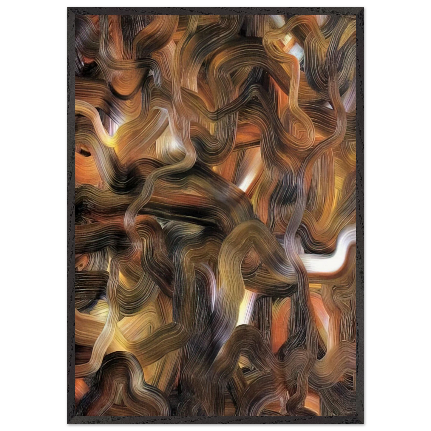 RED BLUE YELLOW - Gerhard Richter 70x100 cm / 28x40 inches Framed Art Print – Black Wooden Frame