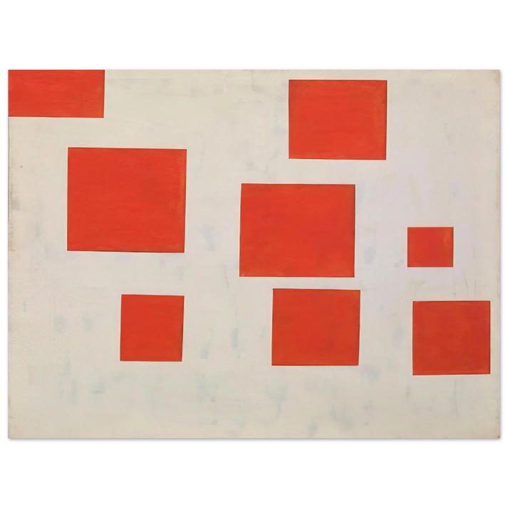 Blinky Palermo - KOMPOSITION MIT 8 ROTEN RECHTECKEN COMPOSITION WITH 8 RED RECTANGLES 1964 75x100 cm / 30x40inches Fine Art Poster