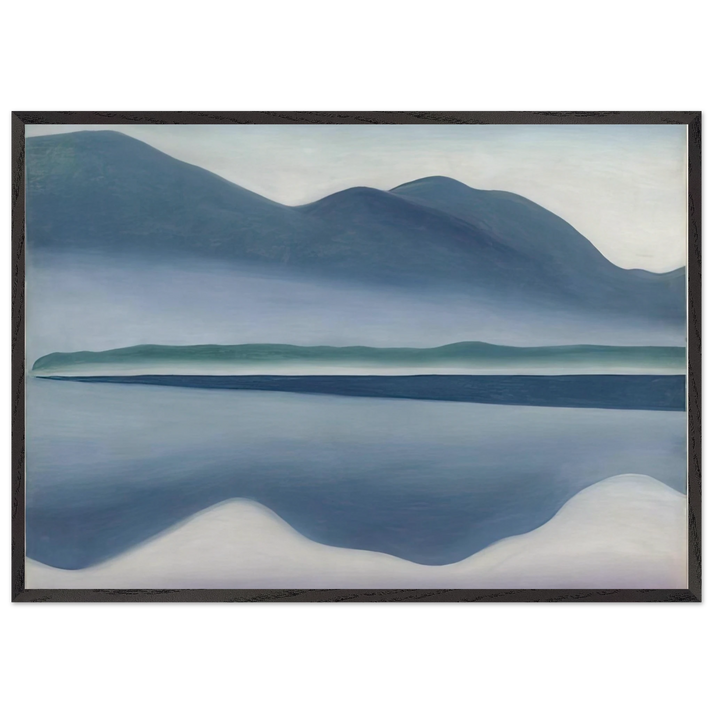Lake George formerly Reflection Seascape - Georgia OKeeffe 70x100 cm / 28x40 inches Framed Art Print – Black Wooden Frame