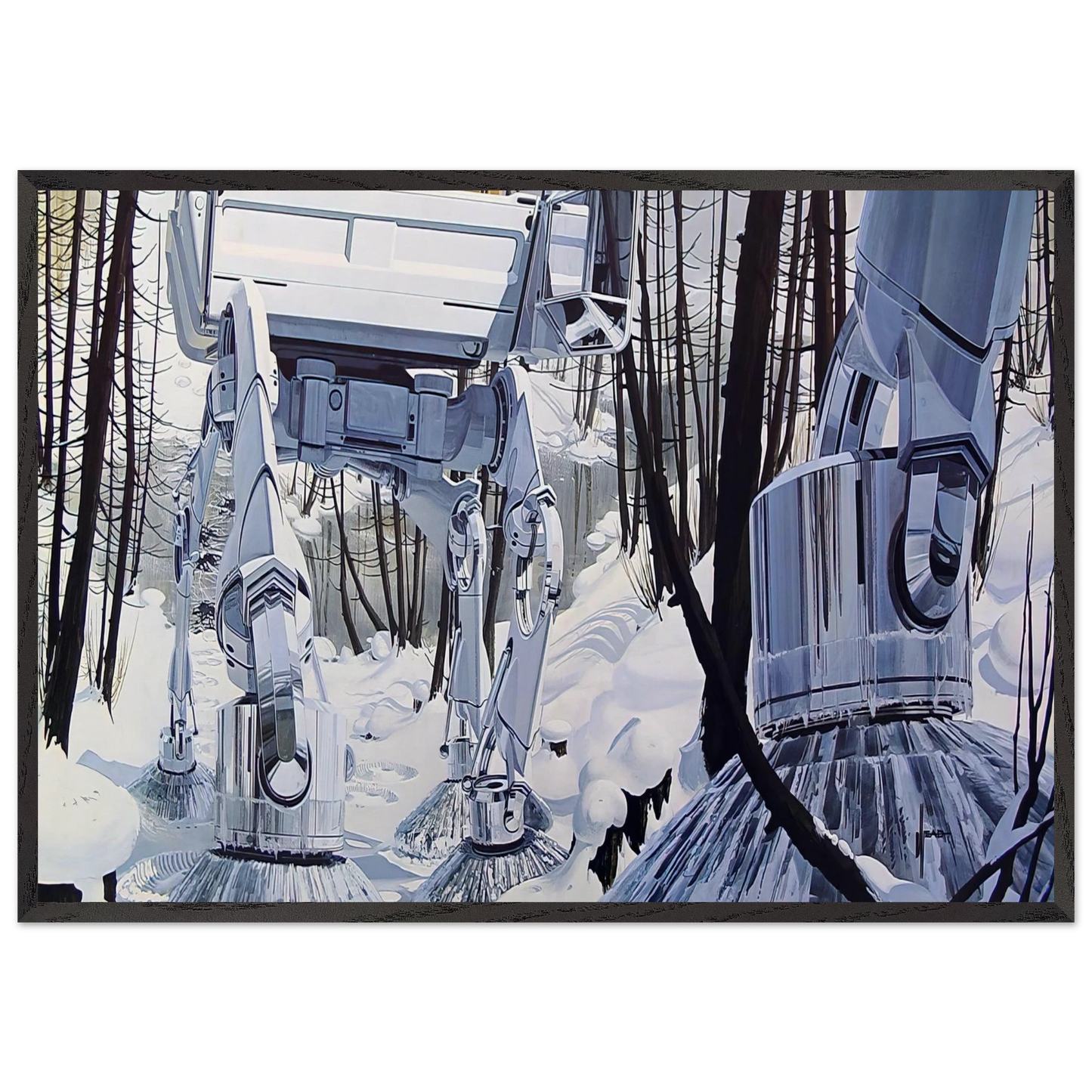 Syd Mead N8 - Syd Mead 70x100 cm / 28x40 inches Framed Art Print – Black Wooden Frame