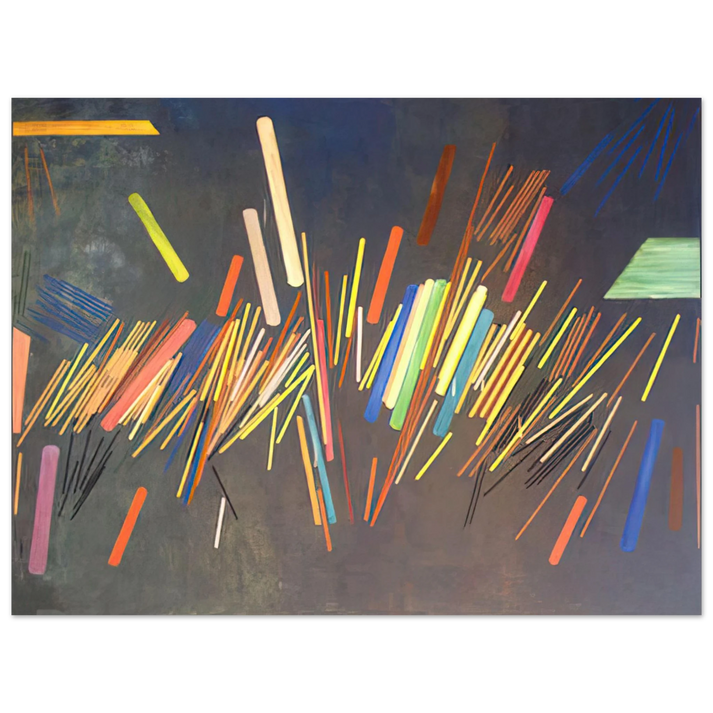Ronnie Landfield - Green Line Painting - 1968 75x100 cm / 30x40inches Fine Art Poster