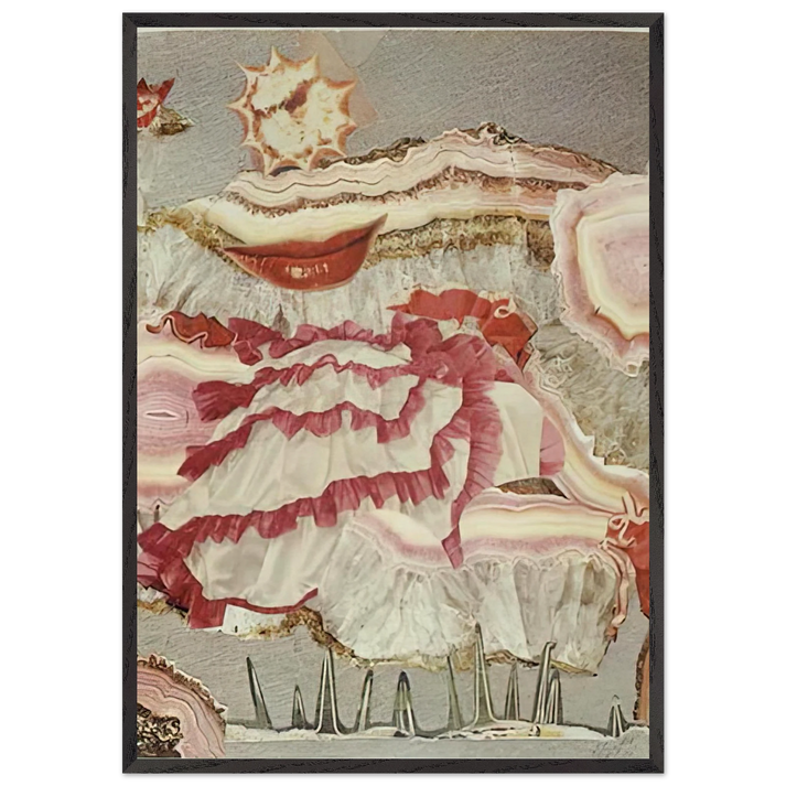 AROUND A RED MOUTH 1967 - Hannah Hoch 70x100 cm / 28x40 inches Framed Art Print – Black Wooden Frame