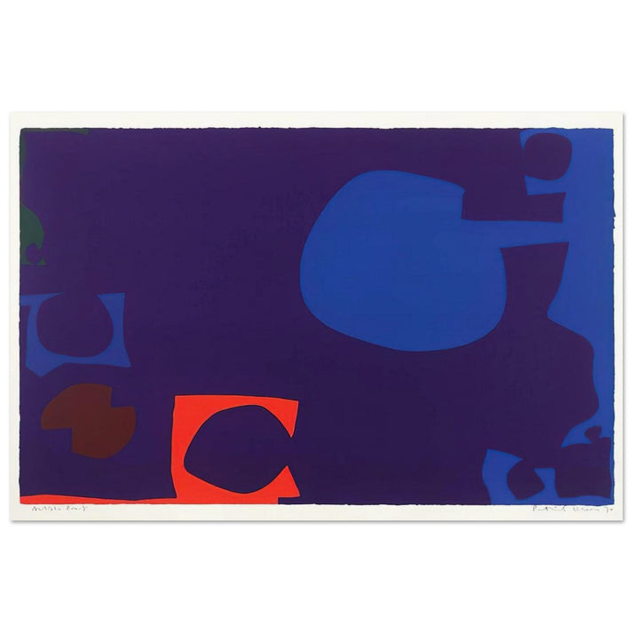 Blue and Deep Violet with Orange, Brown and Green - 1970 - Patrick Heron Art Prints - 100x150 cm / 40x60″ inches | Patrick Heron Poster | Patrick Heron Prints