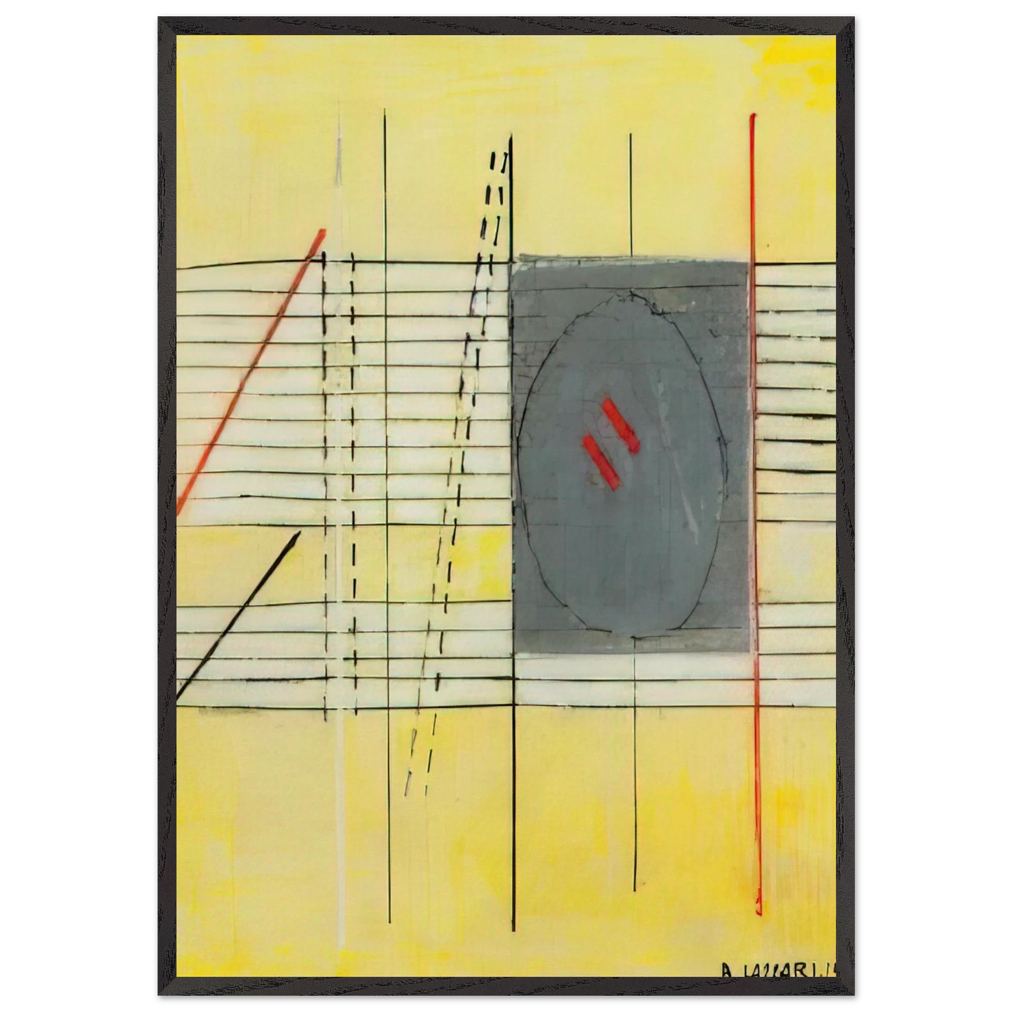 Untitled - 1975 N7 - Bice Lazzari 70x100 cm / 28x40 inches Framed Art Print – Black Wooden Frame