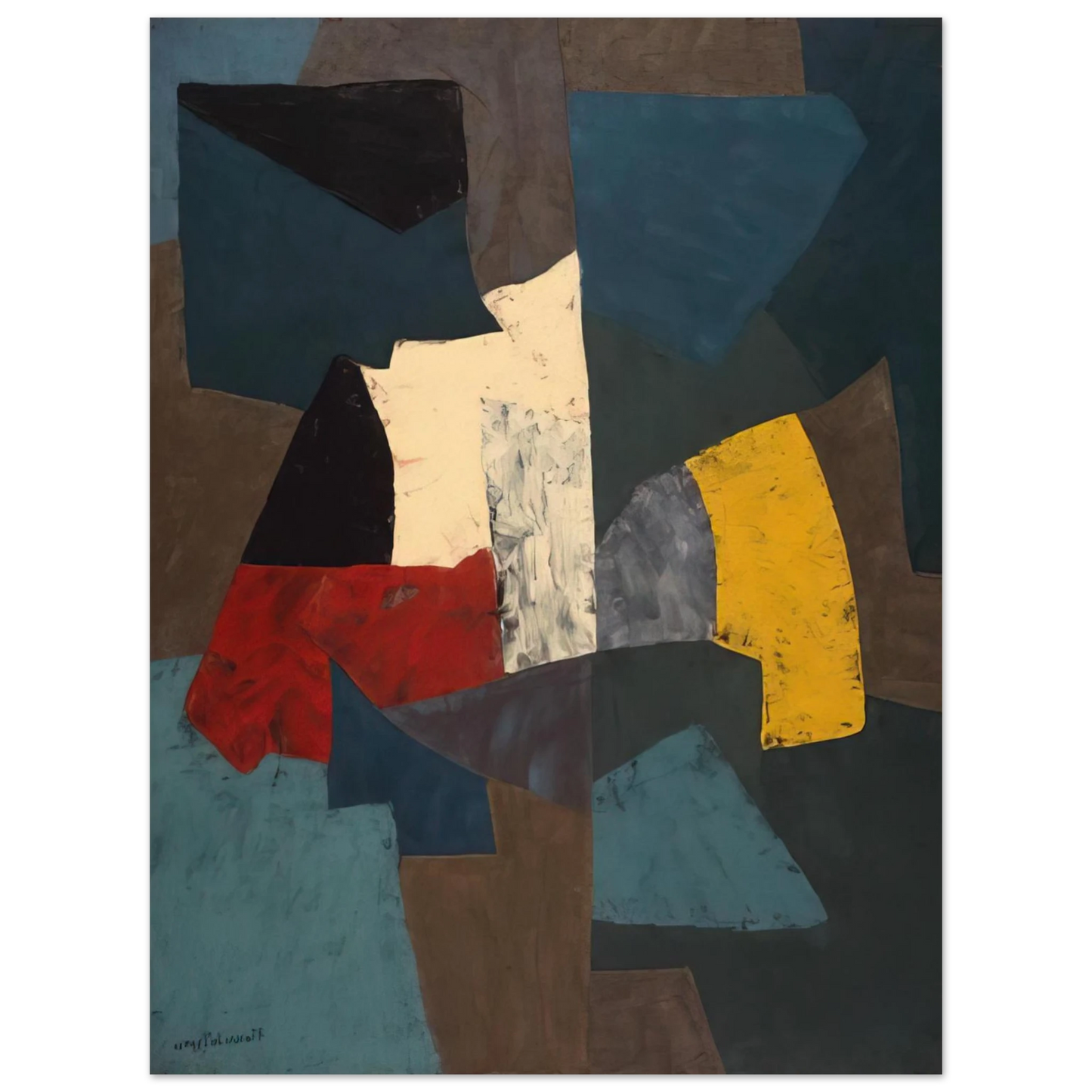 Serge Poliakoff - Abstract Composition - 1954 75x100 cm / 30x40inches Fine Art Poster