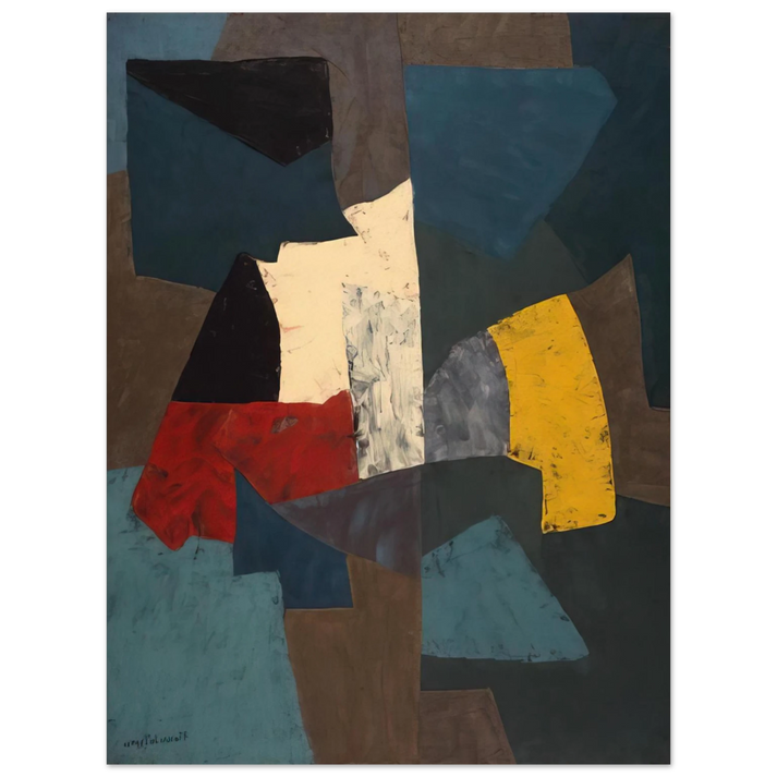 Serge Poliakoff - Abstract Composition - 1954 75x100 cm / 30x40inches Fine Art Poster