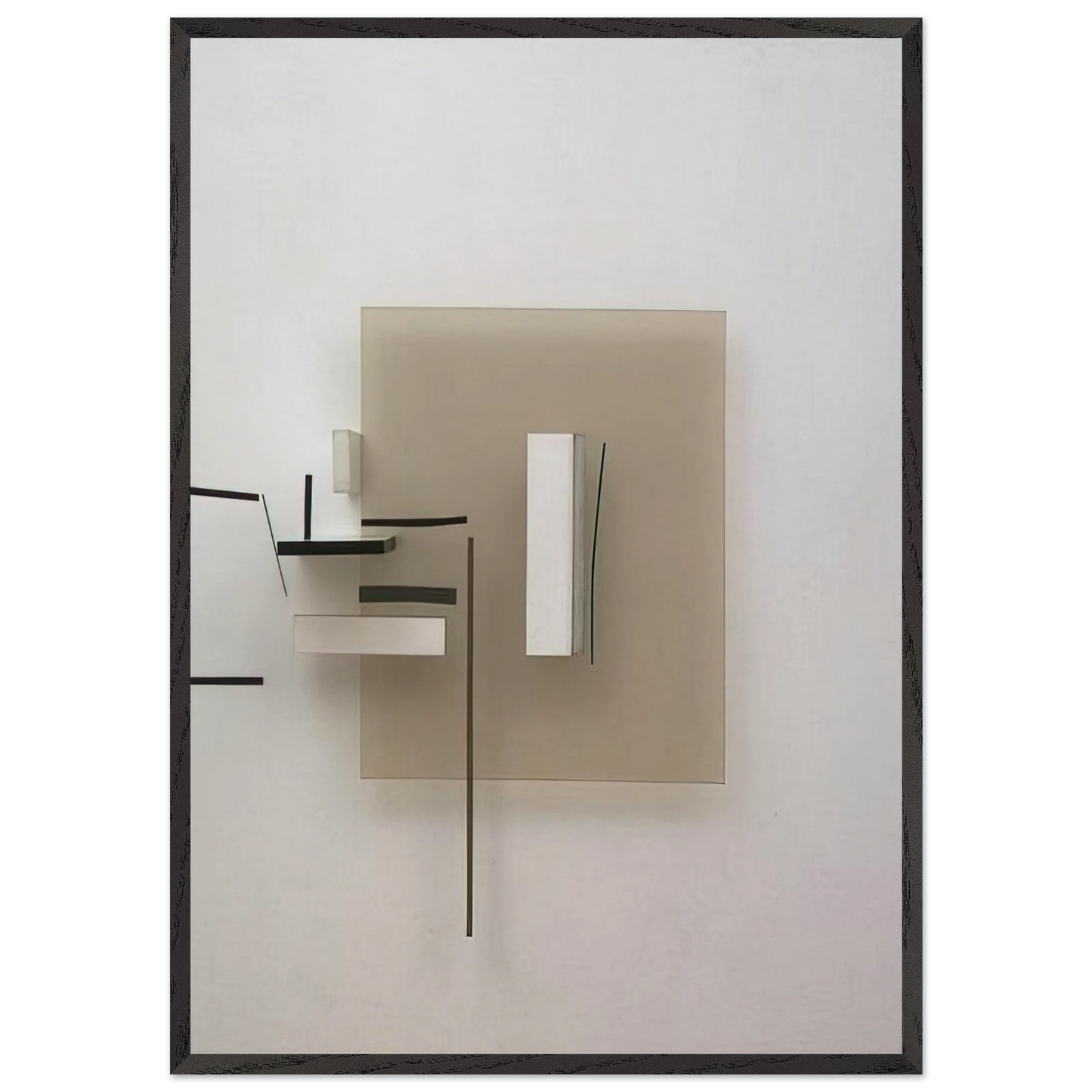 Synthetic Construction White and Black - 1966 - Victor Pasmore 70x100 cm / 28x40 inches Framed Art Print – Black Wooden Frame