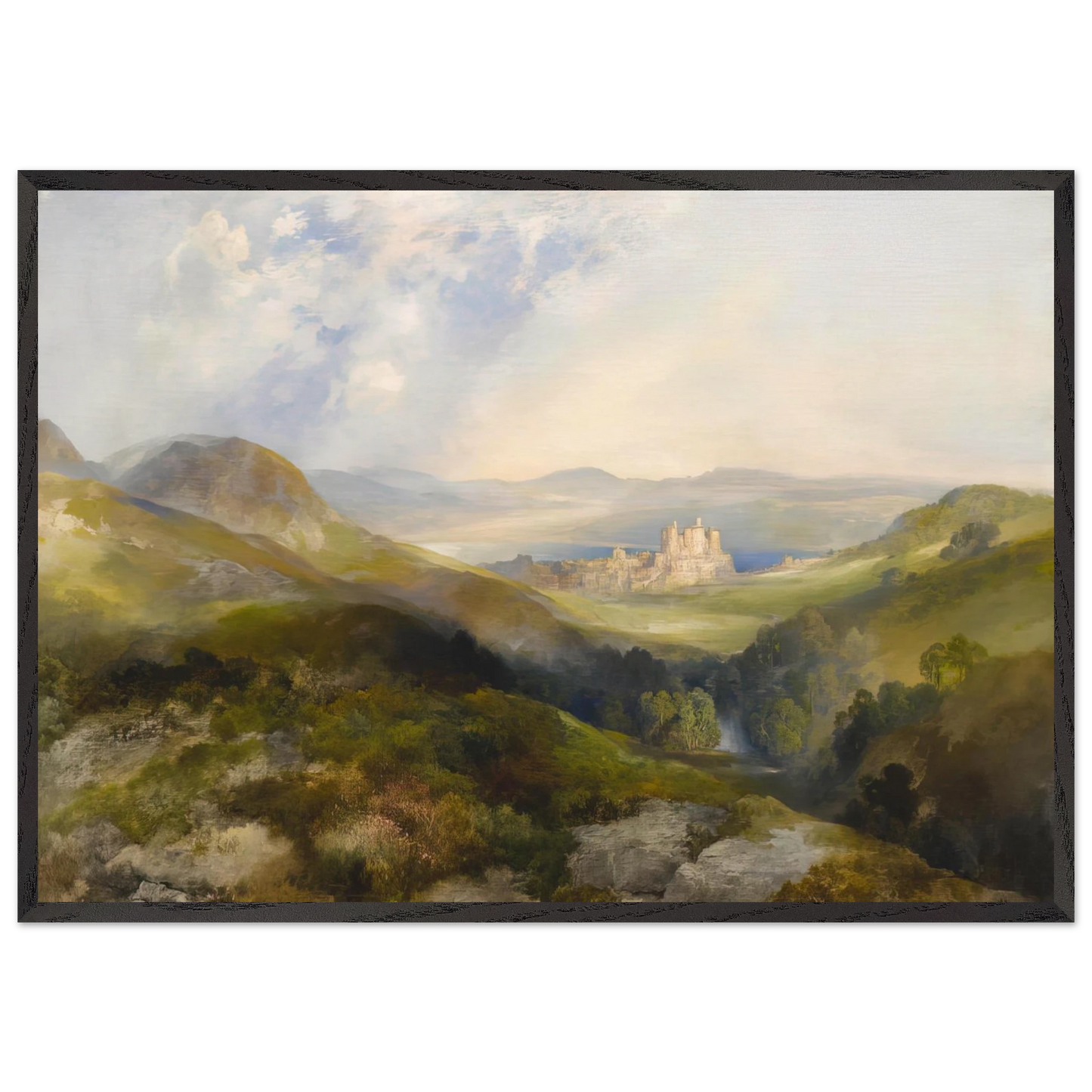 Conway Castle - Thomas Moran 70x100 cm / 28x40 inches Framed Art Print – Black Wooden Frame