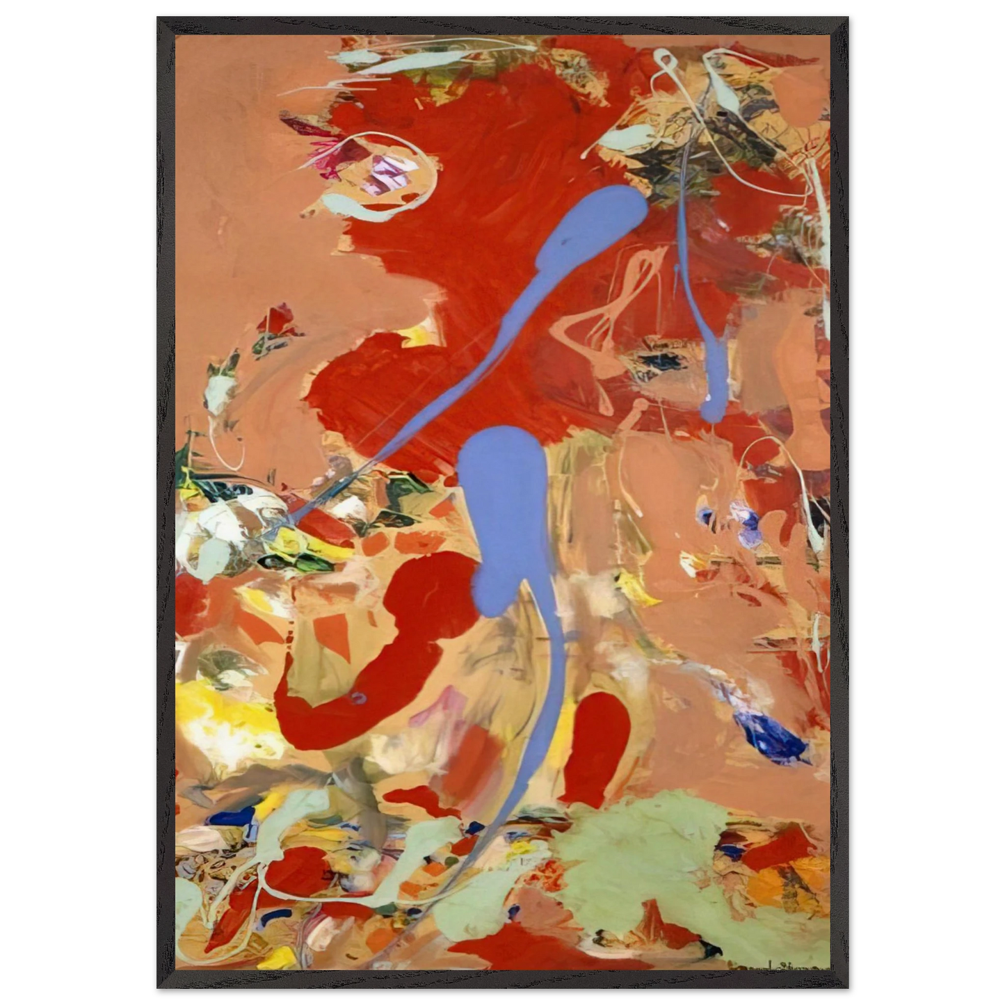 Aquatic Garden - Hans Hofmann 70x100 cm / 28x40 inches Framed Art Print – Black Wooden Frame