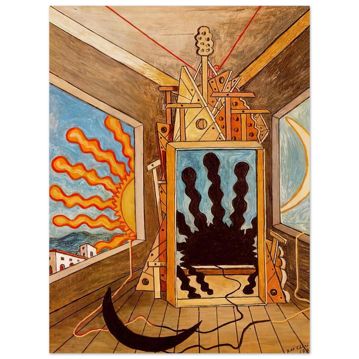 Giorgio de Chirico - METAPHYSICAL INTERIOR WITH SUN WHICH DIES 1971 75x100 cm / 30x40inches Fine Art Poster