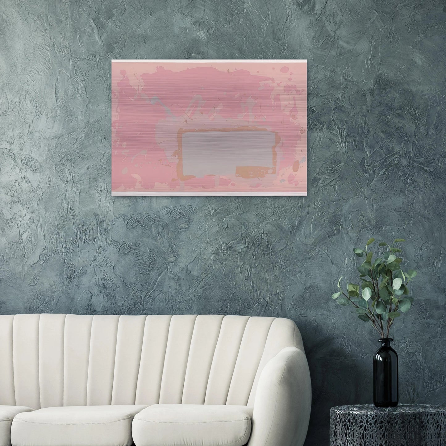 Grey Blue on Pink - 1971 - John Hoyland Brushed Aluminum Print - 70x100 cm / 28x40 inches | John Hoyland Aluminum Print | John Hoyland Prints