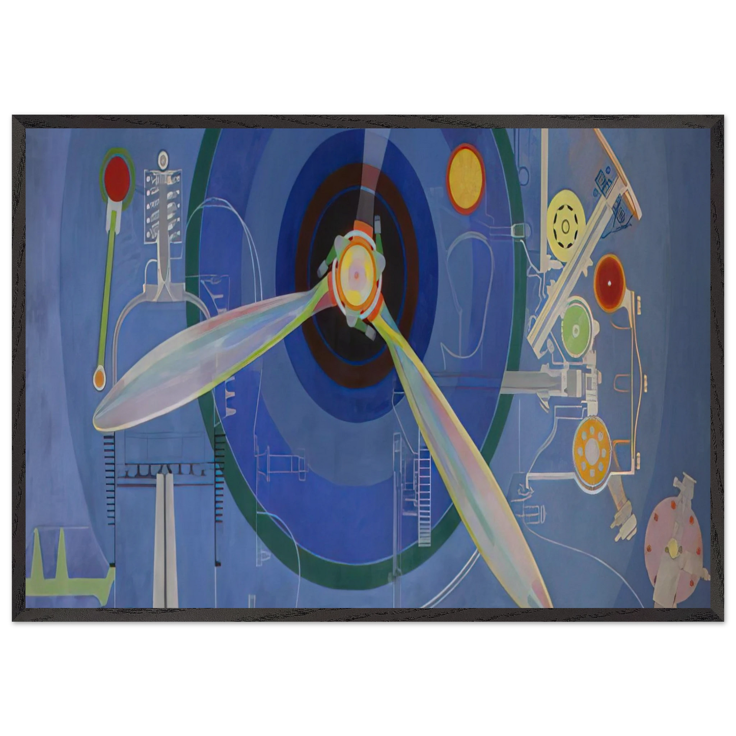 HELICE DECORATION POUR LE PALAIS DE L AIR EXPOSITION INTERNATIONALE DES ARTS ET DES TECHNIQUES DANS 1937 - Sonia Delaunay 70x100 cm / 28x40 inches Framed Art Print – Black Wooden Frame
