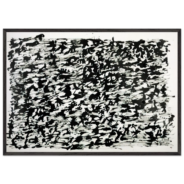 UNTITLED CHINESE INK DRAWING 1961 - Henri Michaux 70x100 cm / 28x40 inches Framed Art Print – Black Wooden Frame
