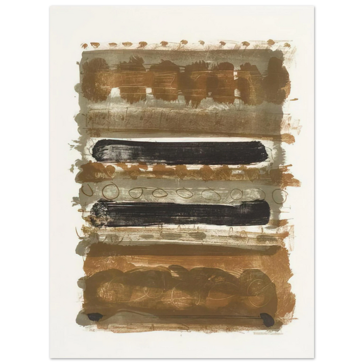 Patrick Heron - Grey and Brown Stripes - 1958 75x100 cm / 30x40inches Fine Art Poster