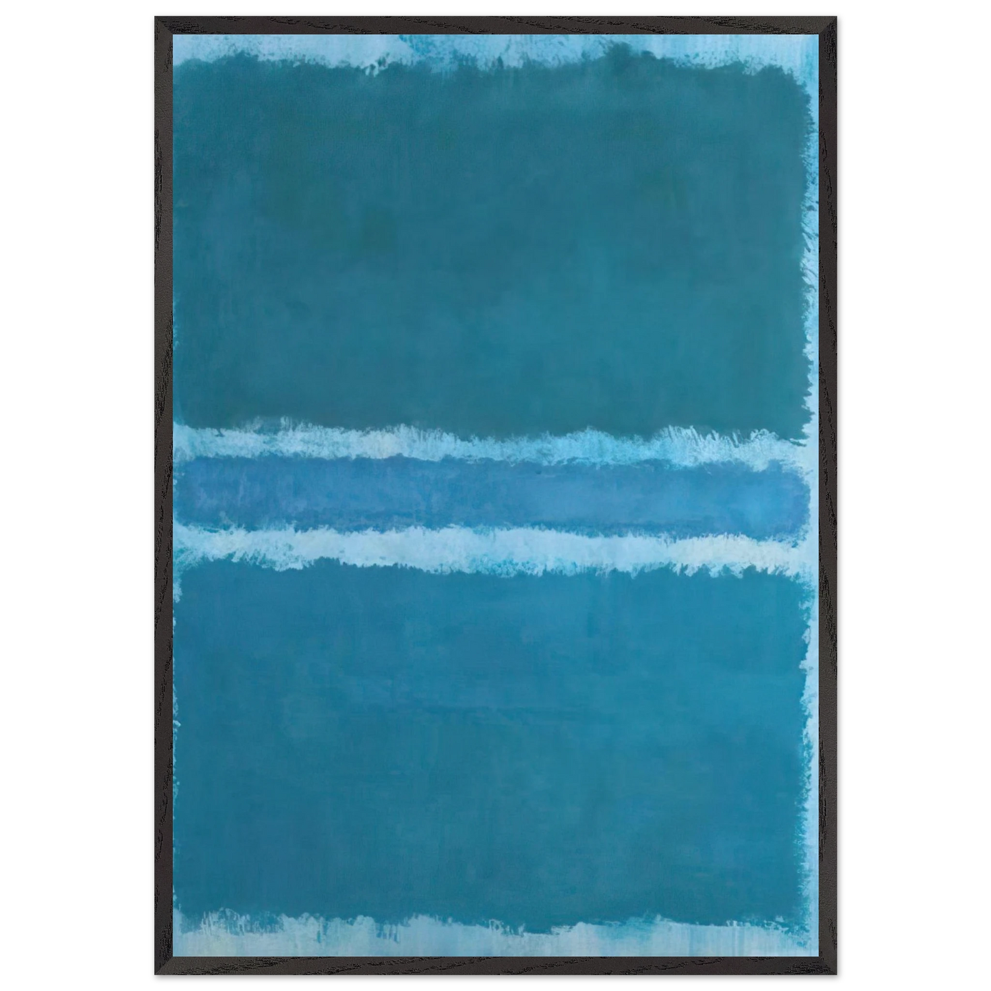 Untitled Blue Divided by Blue - 1966 - Mark Rothko 70x100 cm / 28x40 inches Framed Art Print – Black Wooden Frame