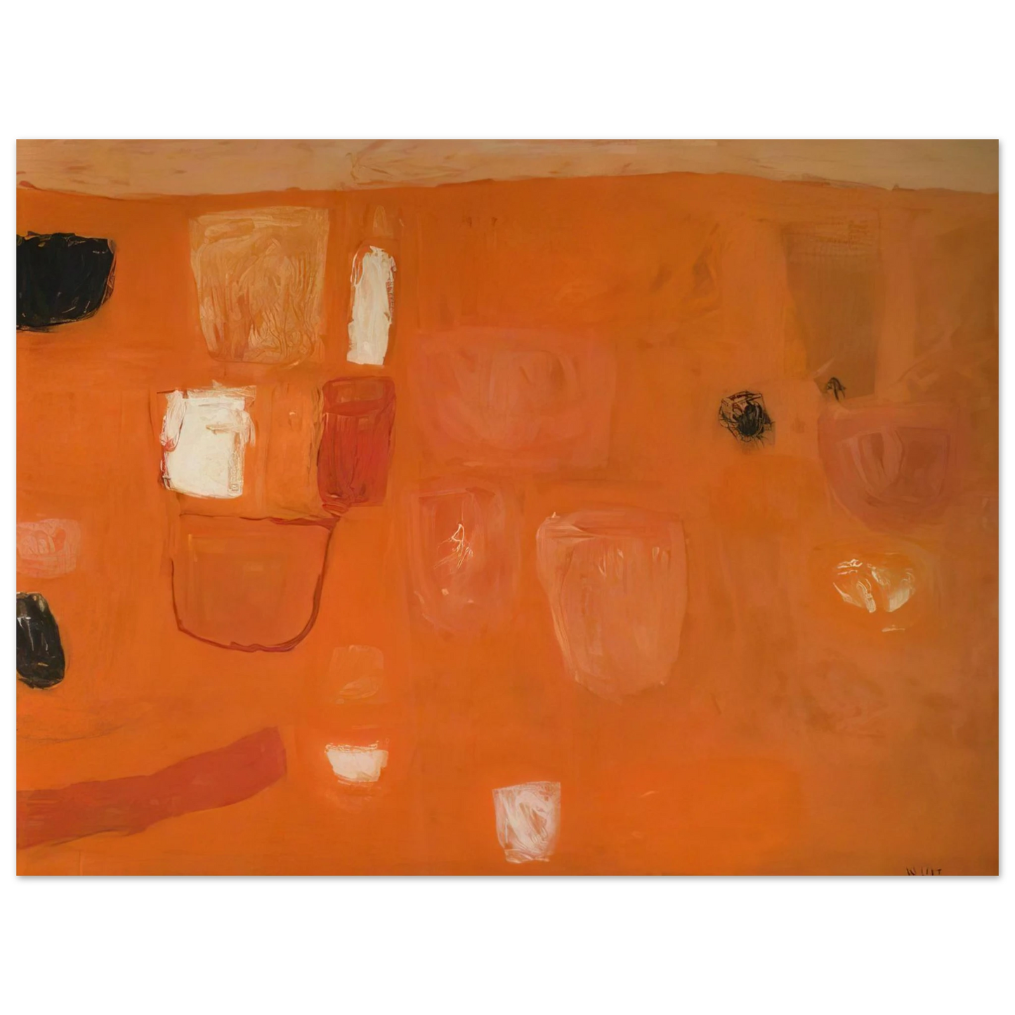 William Scott - Orange and Red - 1957 75x100 cm / 30x40inches Fine Art Poster