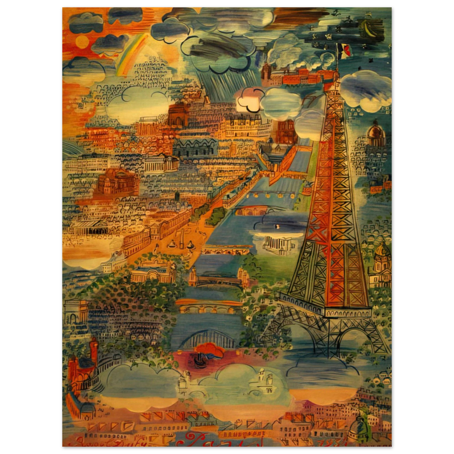 Raoul Dufy - PARIS 1934 75x100 cm / 30x40inches Fine Art Poster