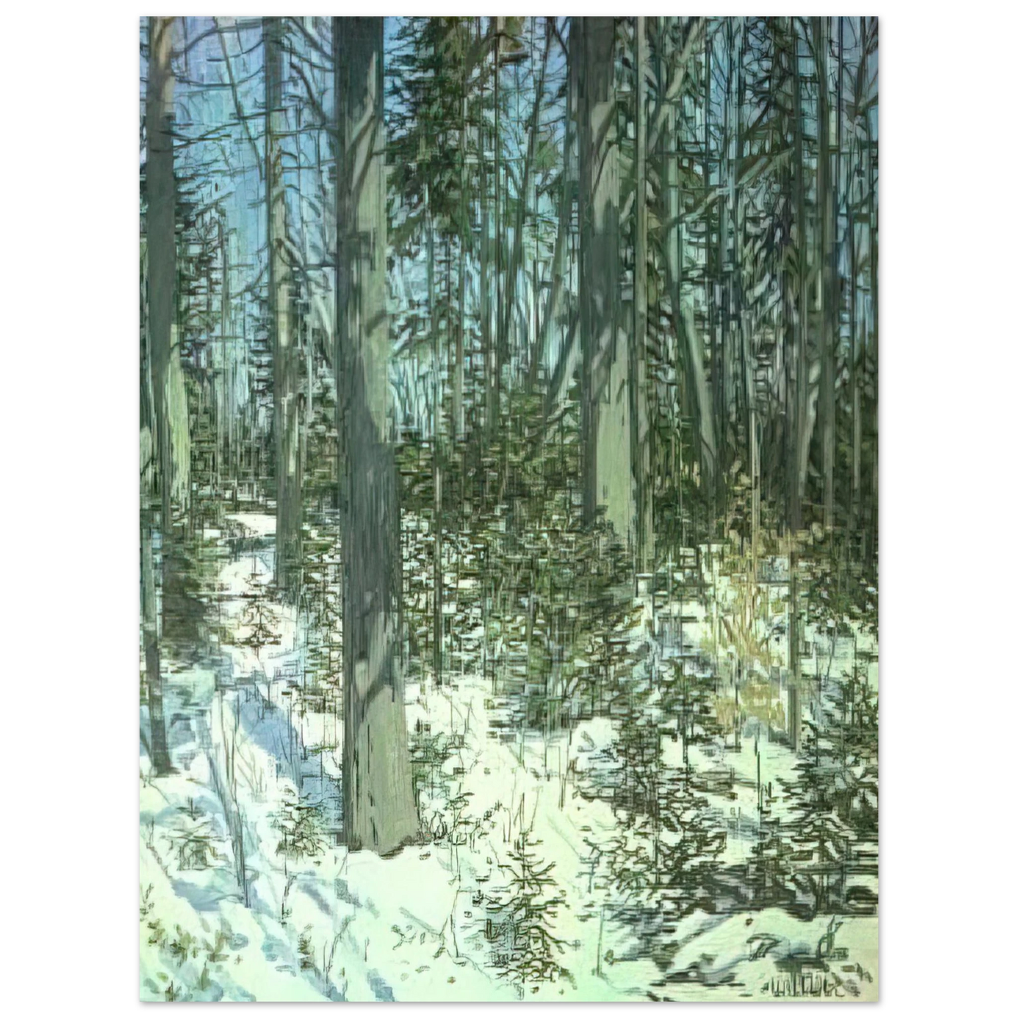 Neil Welliver - Study for Little Spruce - 1985 75x100 cm / 30x40inches Fine Art Poster
