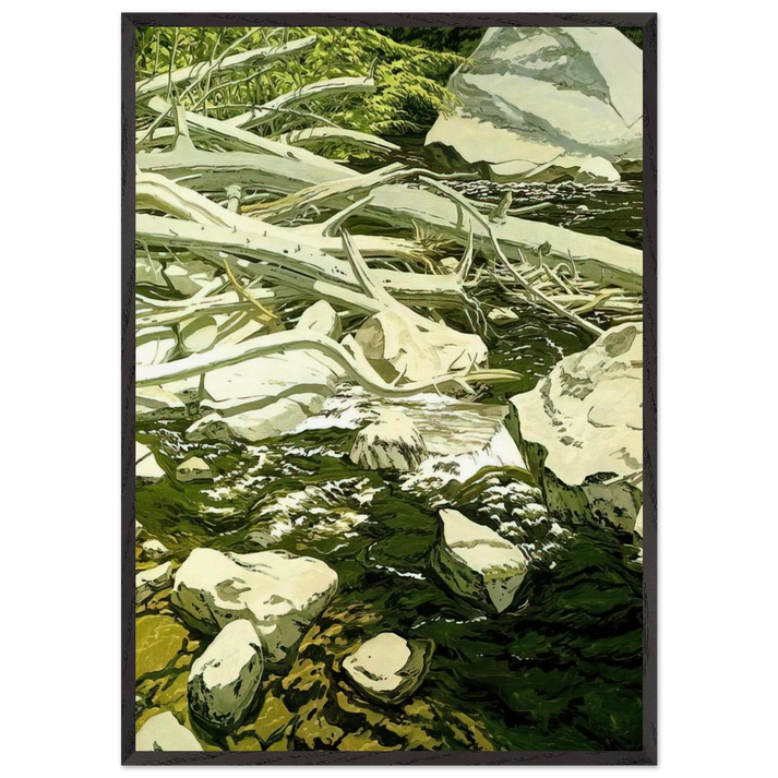 High Water Mark - 1984 - Neil Welliver 70x100 cm / 28x40 inches Framed Art Print – Black Wooden Frame