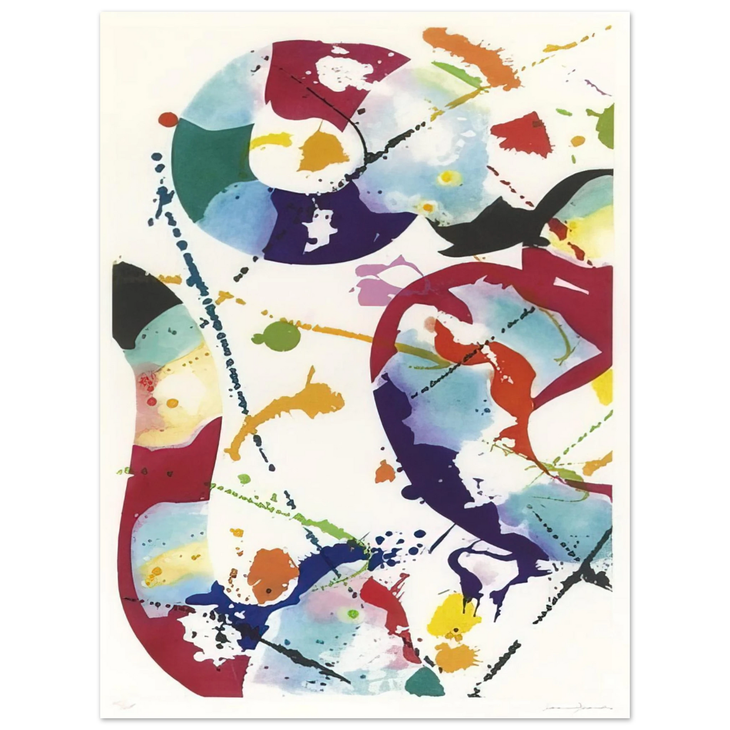 Sam Francis - Untitled SFE-85 75x100 cm / 30x40inches Fine Art Poster