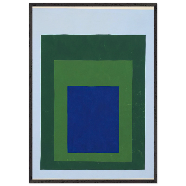 HOMAGE TO THE SQUARE BLUE GREEN 1950 - Josef Albers 70x100 cm / 28x40 inches Framed Art Print – Black Wooden Frame