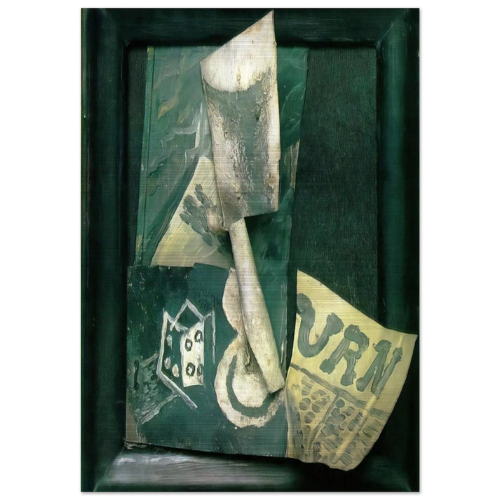 Glass and newspaper - Pablo Picasso Brushed Aluminum Print - 70x100 cm / 28x40 inches | Pablo Picasso Aluminum Print | Pablo Picasso Prints
