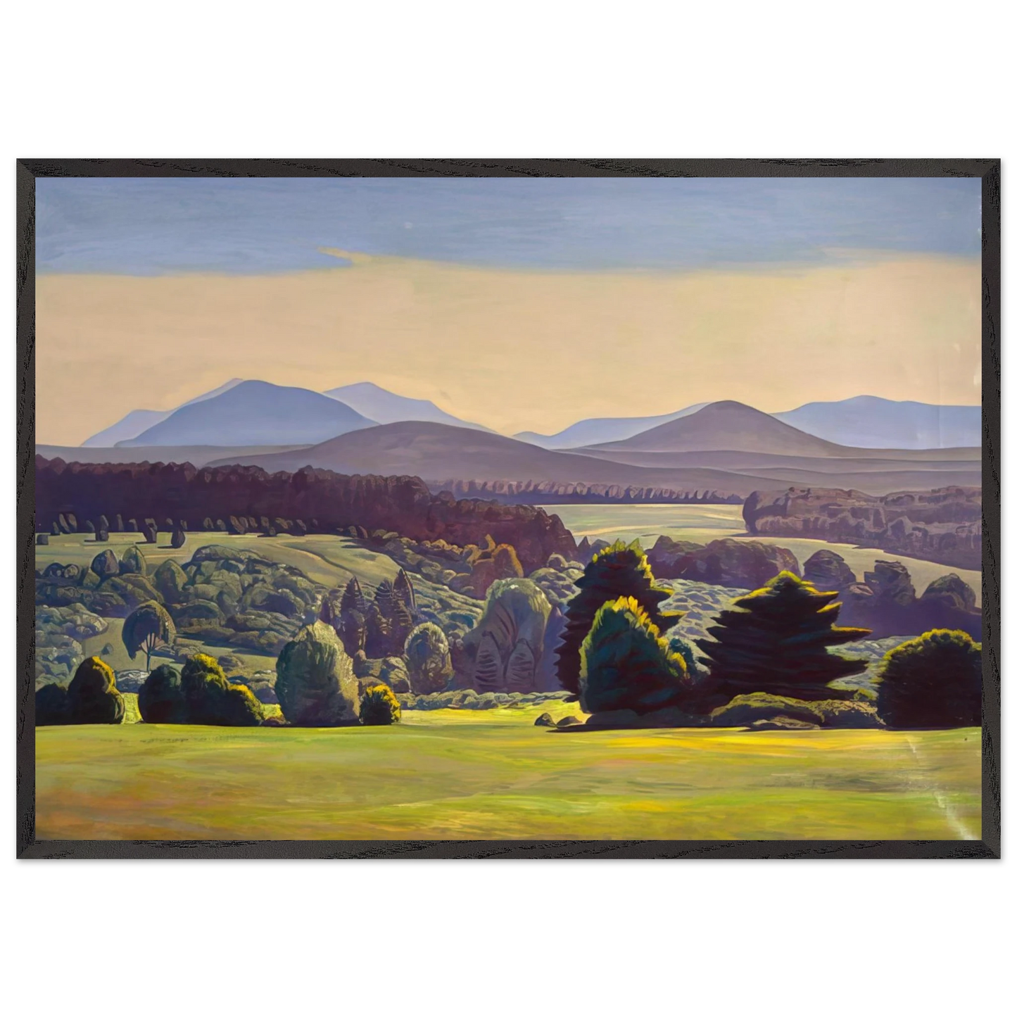 Summer Day Asgaard - Rockwell Kent 70x100 cm / 28x40 inches Framed Art Print – Black Wooden Frame