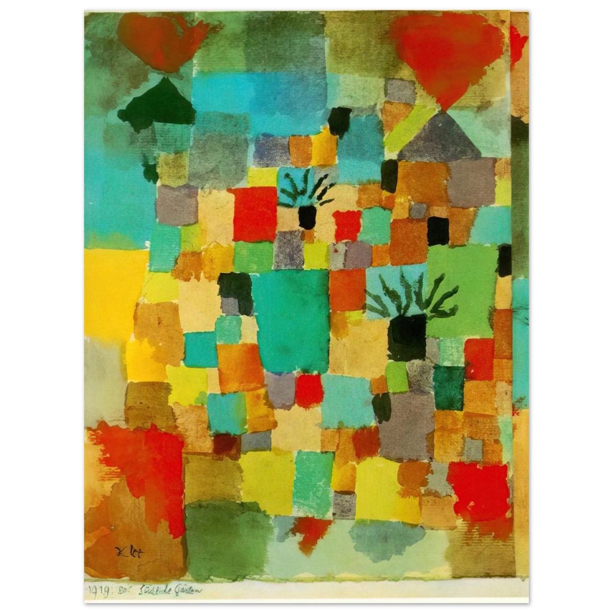 Paul Klee - SOUTHERN TUNISIAN GARDENS 1919 75x100 cm / 30x40inches Fine Art Poster