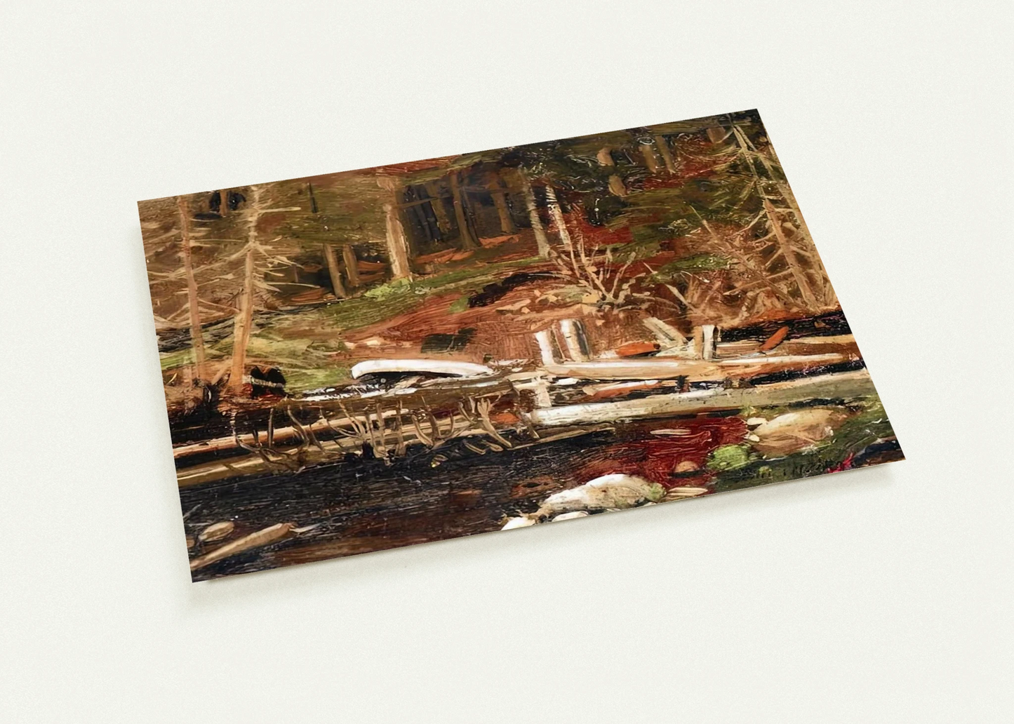 OLD LUMBER DAM ALGONQUIN PARK 1912 By Tom Thomson Pack of 10 Post Cards | Tom Thomson Post Cards | A6 (10.5 x 14.8 cm) - 4.1 x 5.8 inches