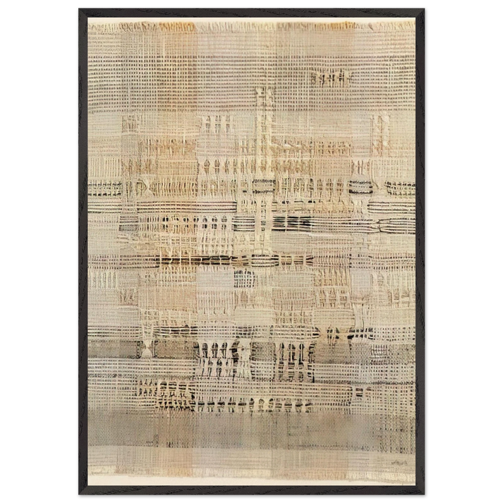 DEVELOPMENT IN ROSE I 1952 - Anni Albers 70x100 cm / 28x40 inches Framed Art Print – Black Wooden Frame