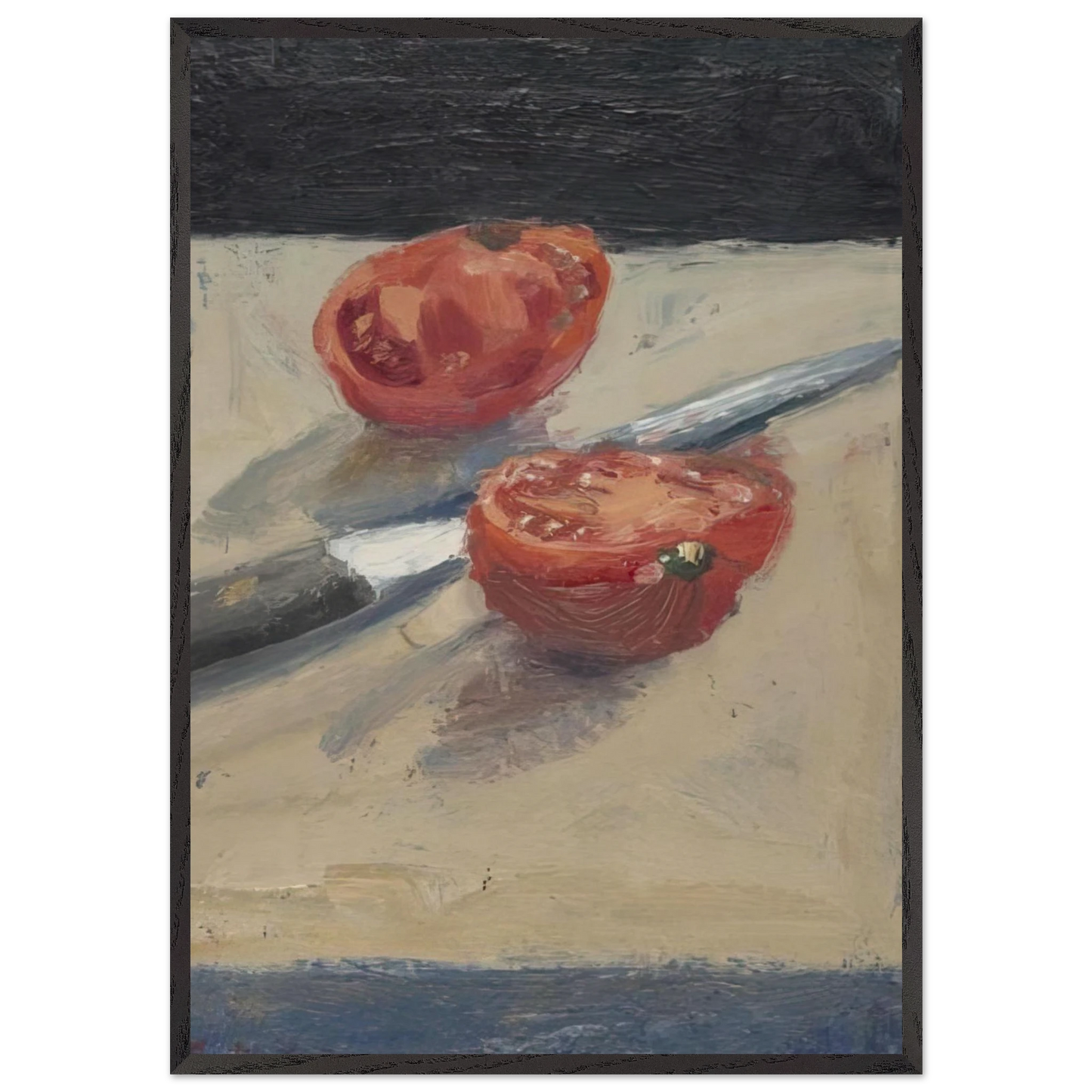 Knife Tomato I - Richard Diebenkorn 70x100 cm / 28x40 inches Framed Art Print – Black Wooden Frame