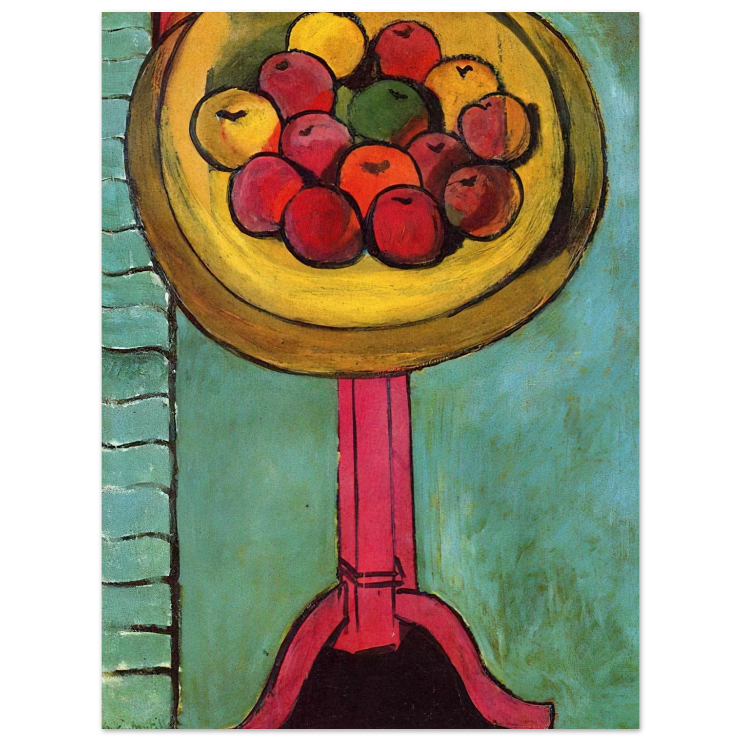 Henri Matisse - APPLES ON A TABLE GREEN BACKGROUND 1916 75x100 cm / 30x40inches Fine Art Poster