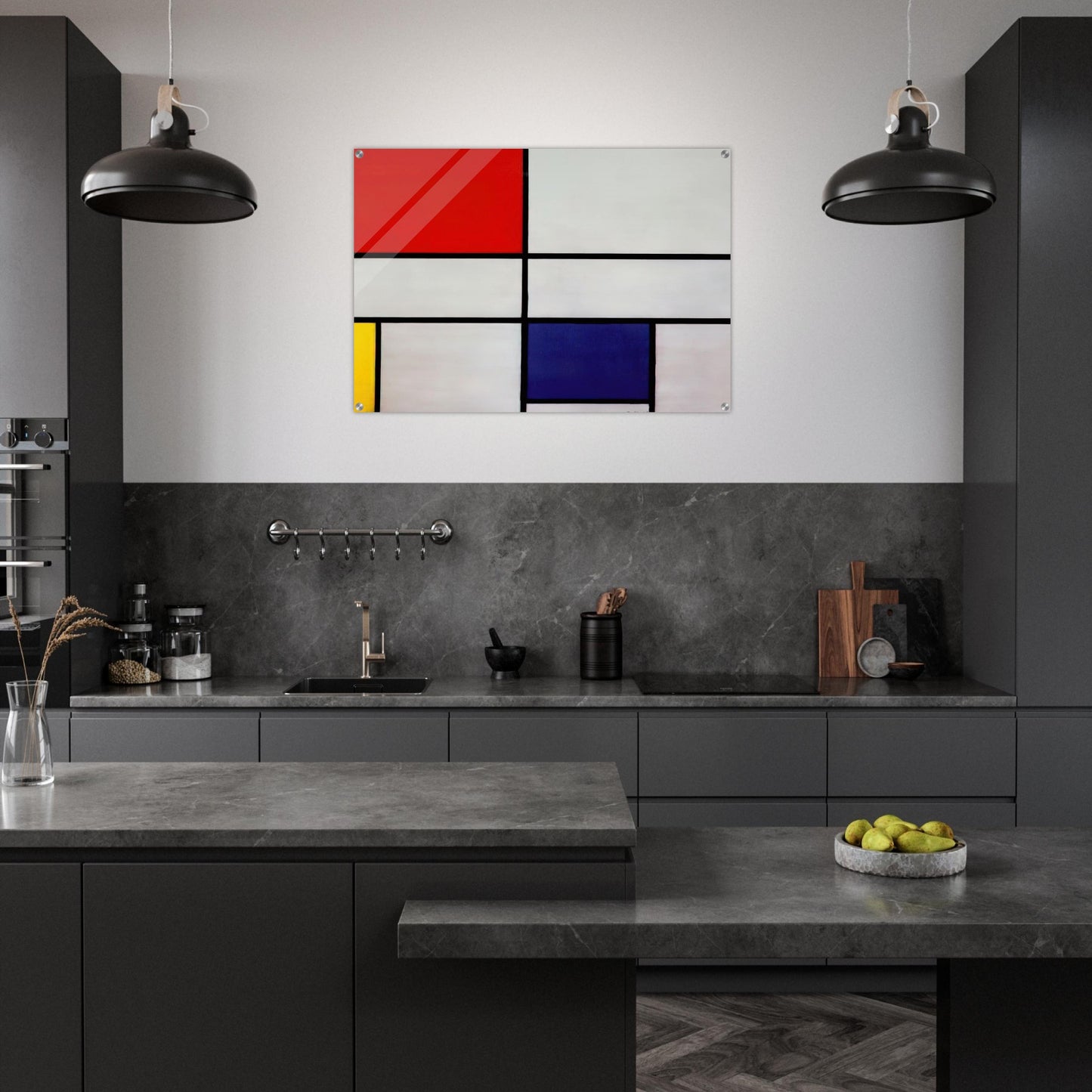 Composition C No.III with Red, Yellow and Blue - Piet Mondrian Acrylic Print - 70x100 cm / 28x40″ inches