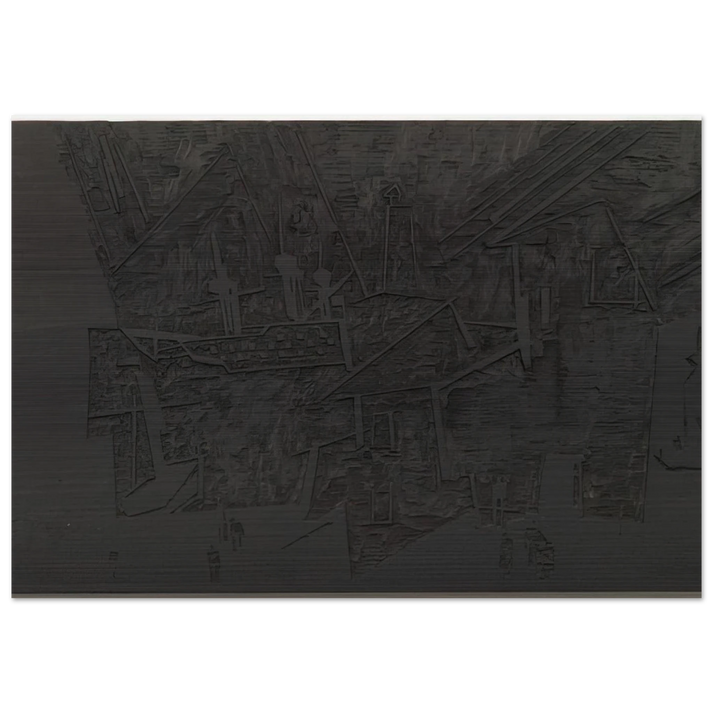 WOODBLOCK FOR THE HARBOR HAFEN 1918 - Lyonel Feininger Brushed Aluminum Print - 70x100 cm / 28x40 inches | Lyonel Feininger Aluminum Print | Lyonel Feininger Prints