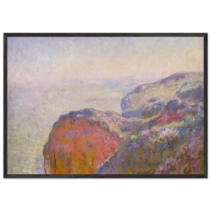 Cliff near Dieppe in the Morning - claude monet 70x100 cm / 28x40 inches Framed Art Print – Black Wooden Frame