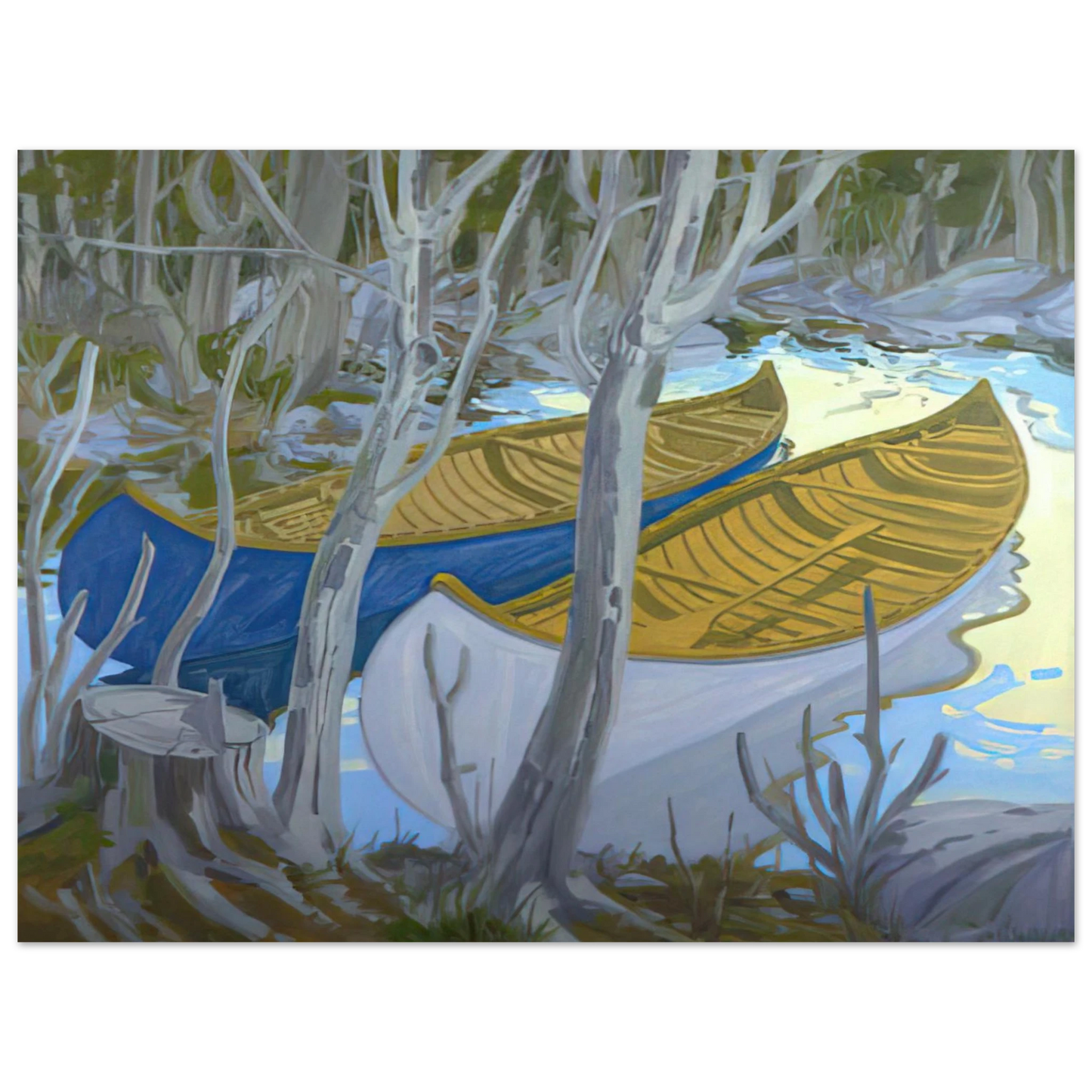 Neil Welliver - Two Canoes - Contemporary Realism 75x100 cm / 30x40inches Fine Art Poster