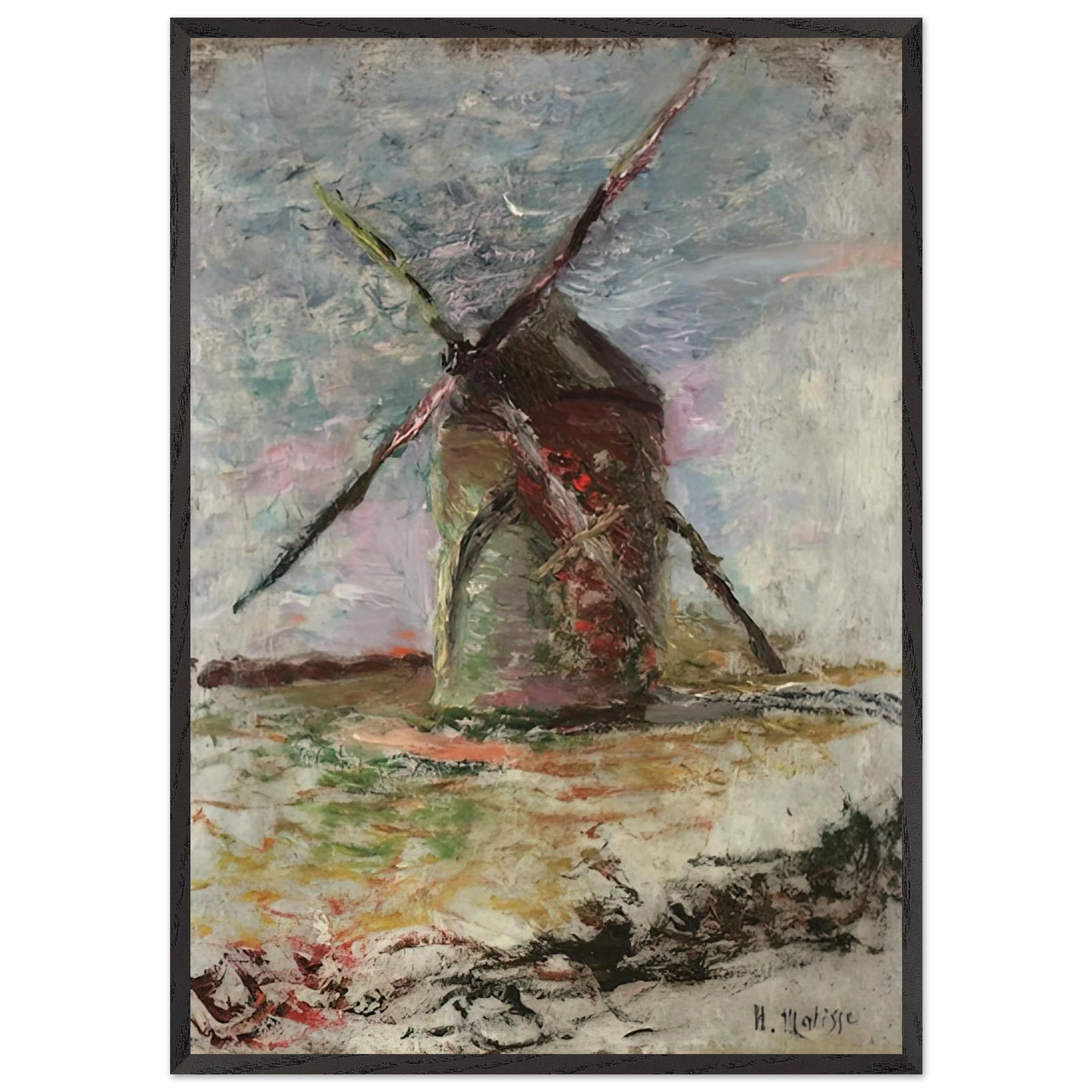 MOULIN 1897 - Henri Matisse 70x100 cm / 28x40 inches Framed Art Print – Black Wooden Frame