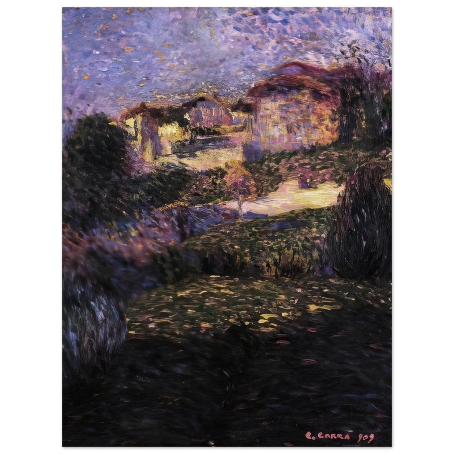 Carlo Carra - PAESAGGIO 1909 75x100 cm / 30x40inches Fine Art Poster