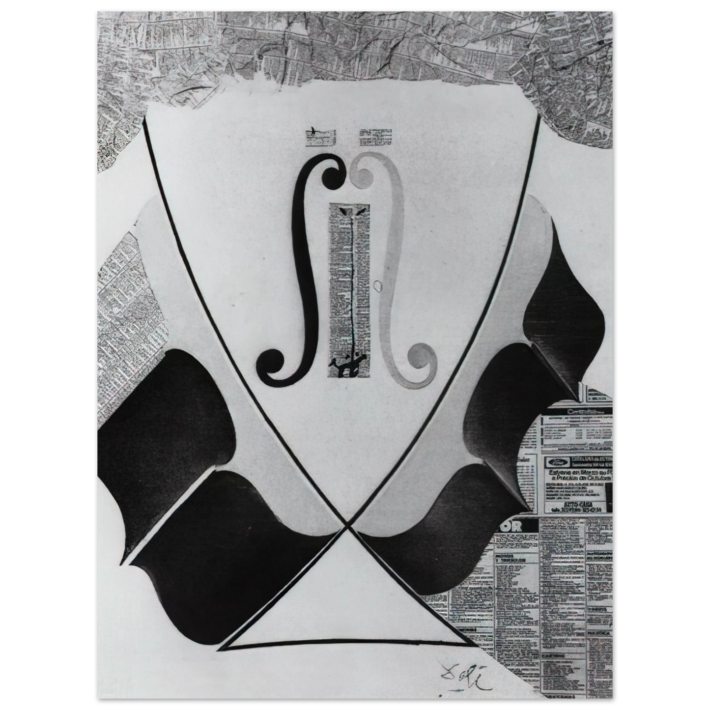 Salvador Dali - UNTITLED HEAD OF A SPANISH NOBLEMAN FASHIONED BY THE CATASTROPHE MODEL FROM A SWALLOW S TAIL 75x100 cm / 30x40inches Fine Art Poster