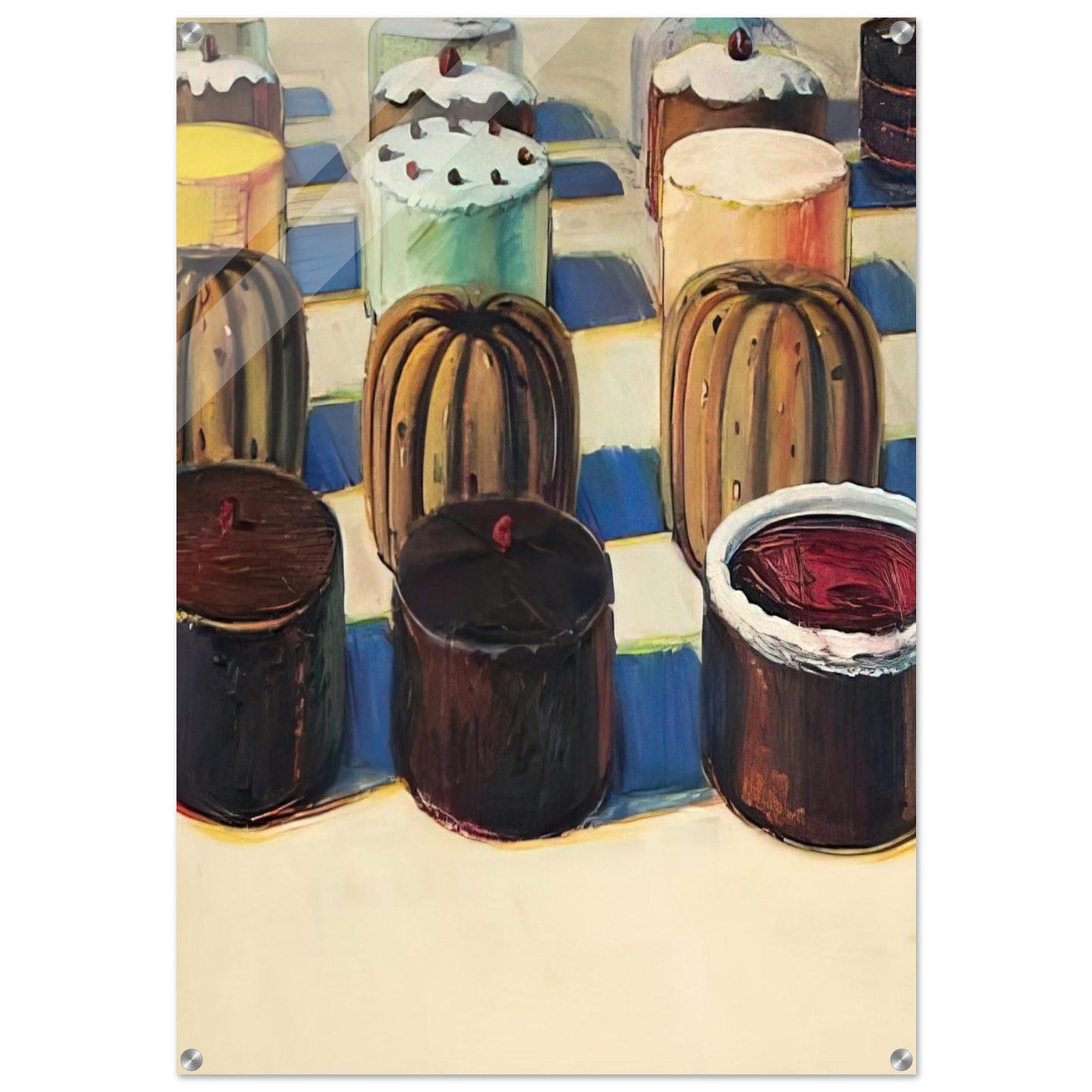 Various Cakes - 1981 - Wayne Thiebaud Acrylic Print - 70x100 cm / 28x40″ inches | Wayne Thiebaud Wall Art | Wayne Thiebaud Prints