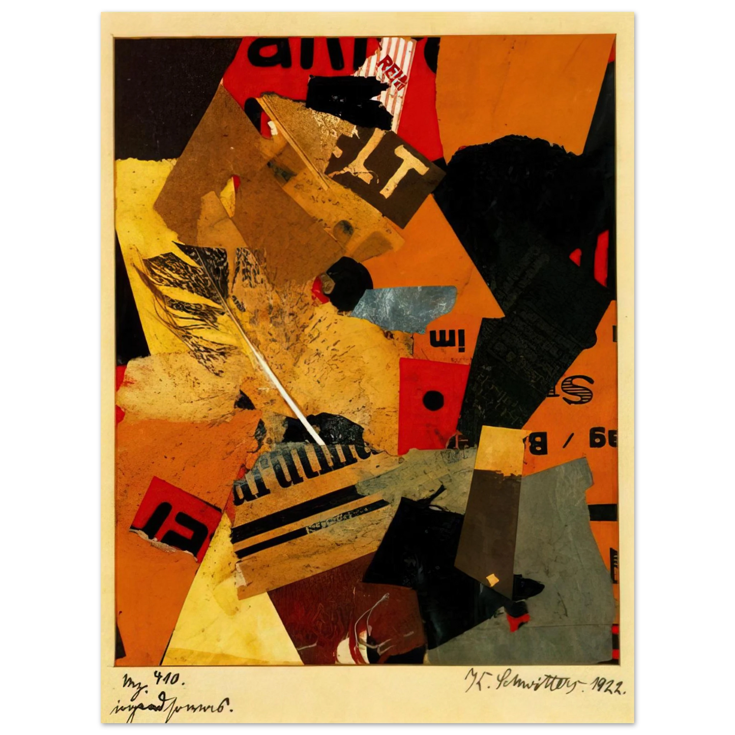 Kurt Schwitters - SOMETHING OR OTHER 1922 75x100 cm / 30x40inches Fine Art Poster